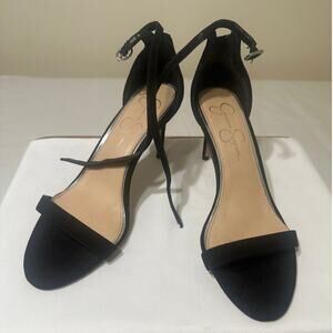 Jessica Simpson Black Strappy Heels Womens Size 8M Ankle Strap Stiletto Sandals